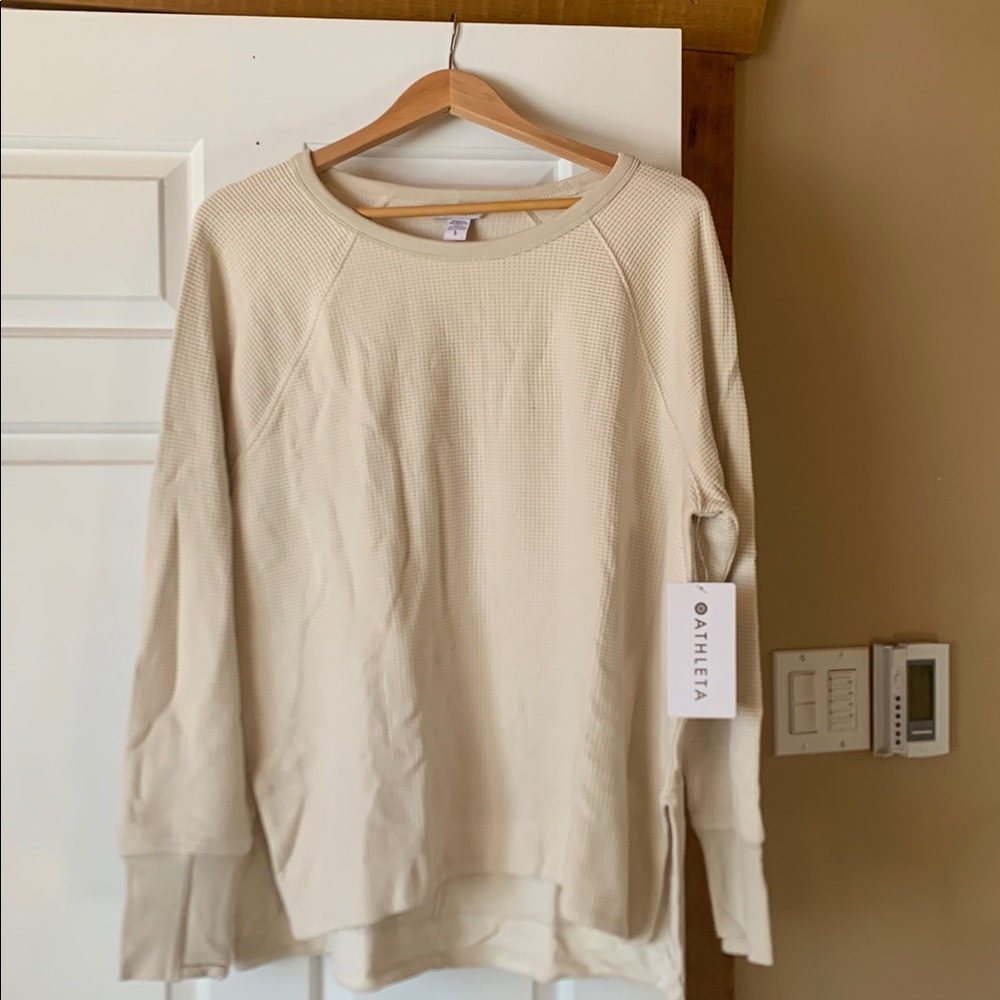 Athleta Coaster Luxe Recover Waffle Sweatshirt - Large, New with Tags, NWT